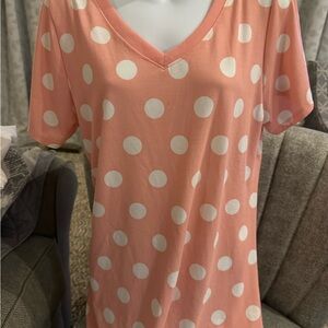 LuLaRoe pink and White Top